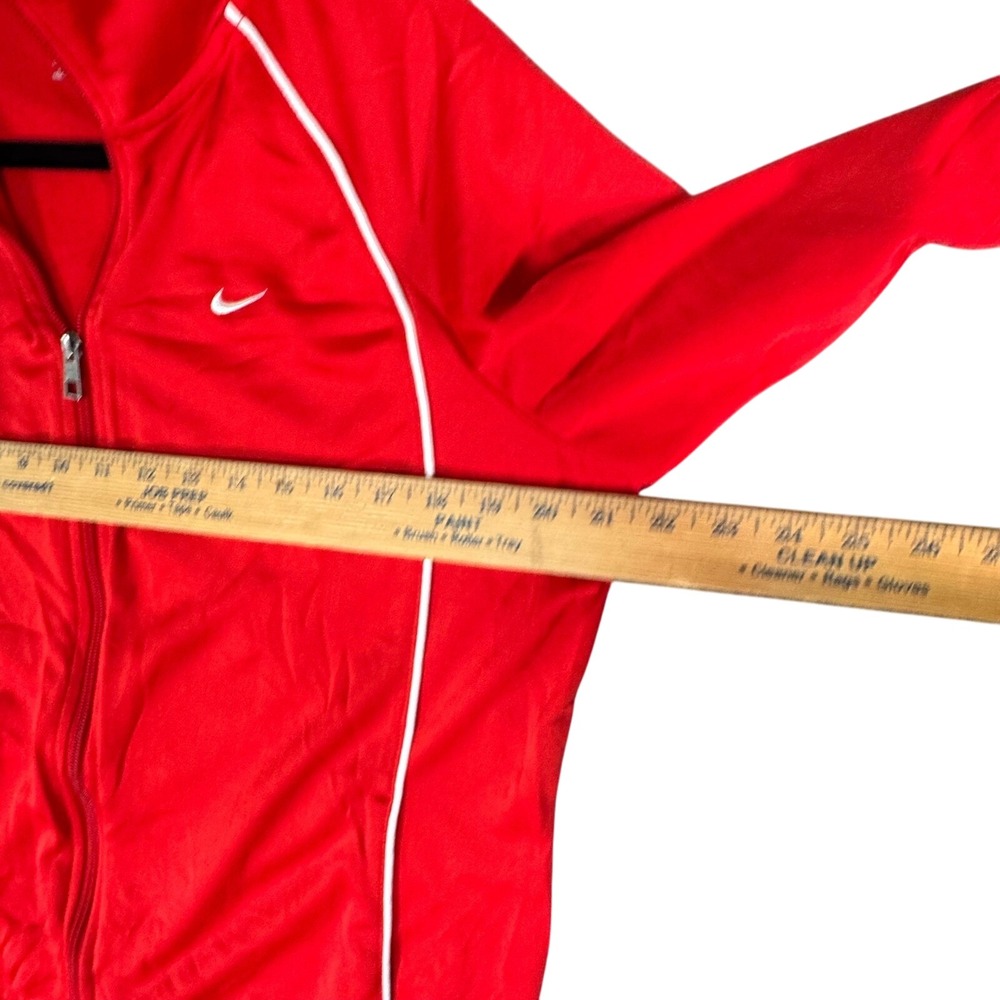 VTG Nike Womens XL Red Track Jacket Full Zip Athletic Dept Logo Y2K Sporty Retro - Picture 7 of 10